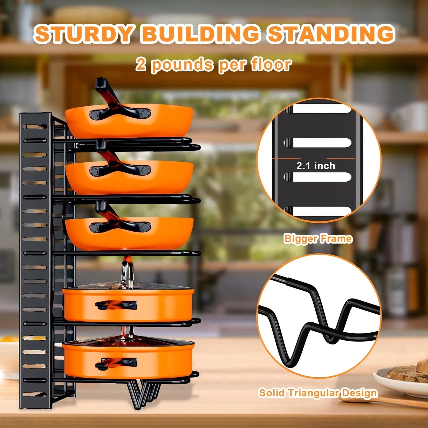 BBYSKITCHEN™ 8-Tier Adjustable Pot & Pan Organizer Rack (Ships from USA)