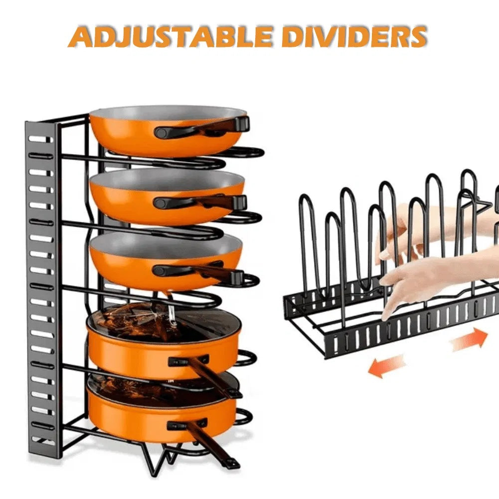 BBYSKITCHEN™ 8-Tier Adjustable Pot & Pan Organizer Rack (Ships from USA)