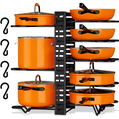 BBYSKITCHEN™ 8-Tier Adjustable Pot & Pan Organizer Rack (Ships from USA)
